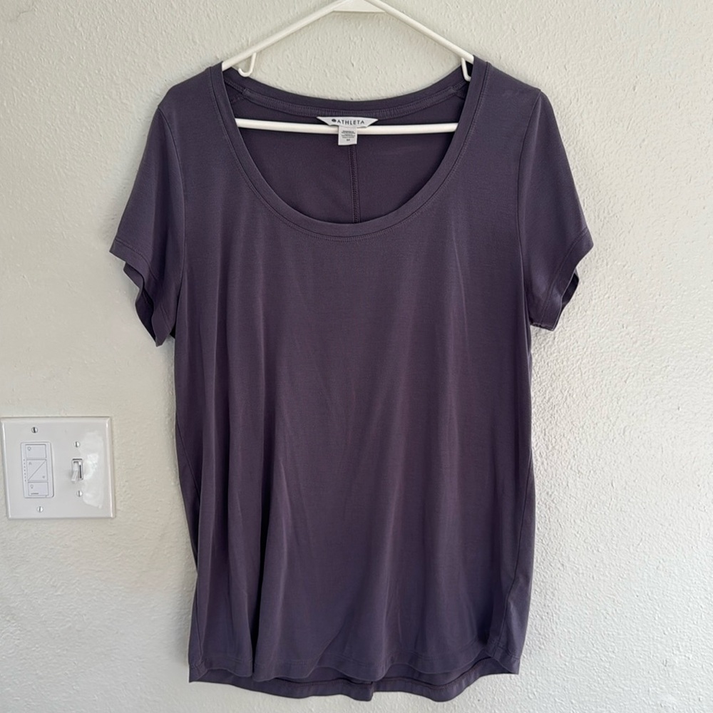 Athleta | Purple relaxed scoop neck tee size M